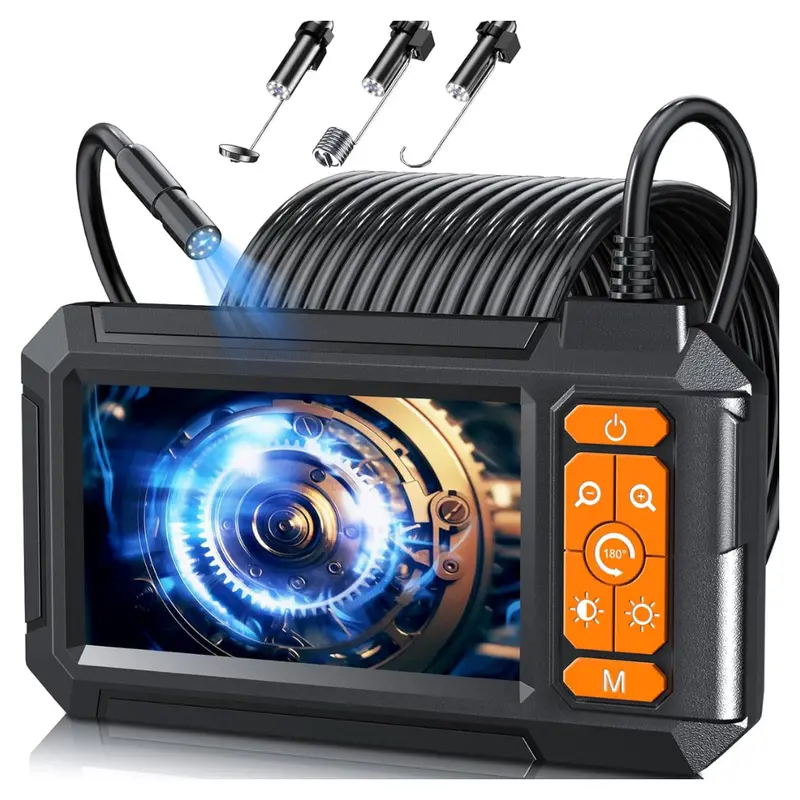 Waterproof 1920P Hd Borescope Inspection Camera W/ Lights & 4.3" Ips Screen 1