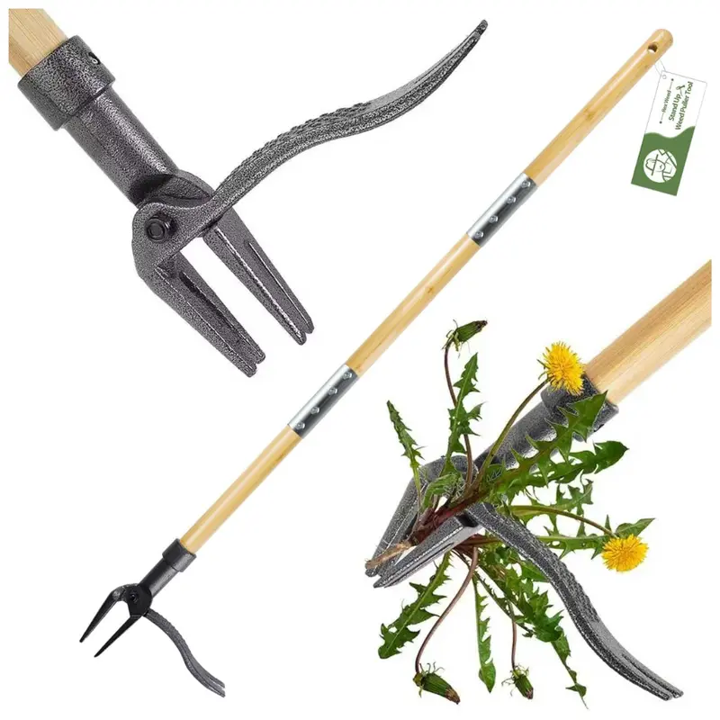 Weed Puller Tool With 4-Claw Head & Long Handle 1