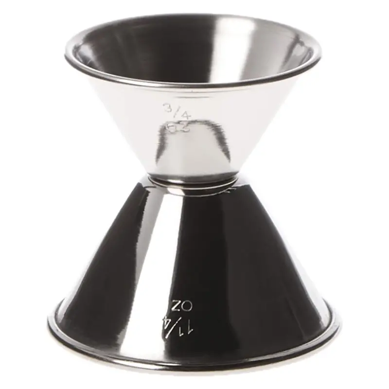 Winco Stainless Steel 3/4 Oz & 1-1/4 Oz Cocktail Jiggers 1