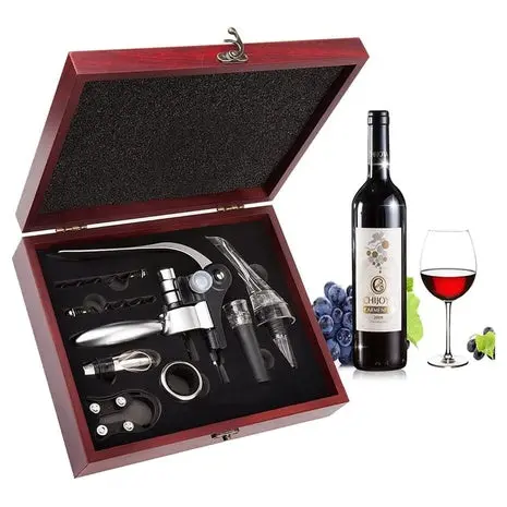 Wine Opener Kit With Aerator & Wooden Case 1