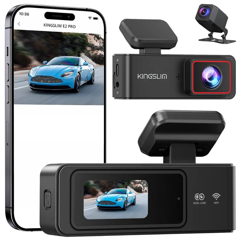 Wireless Wifi 2K Front & Rear Dash Cam With 64Gb Sd Card 1