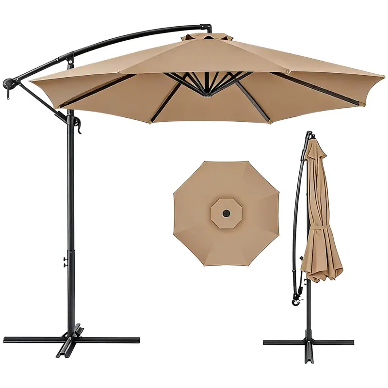 Wlljoy 10Ft Offset Patio Umbrella With Base 1