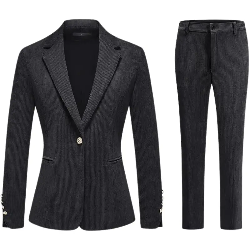 Women's 2 Piece Corduroy Professional Business Suit Set (Various) 1
