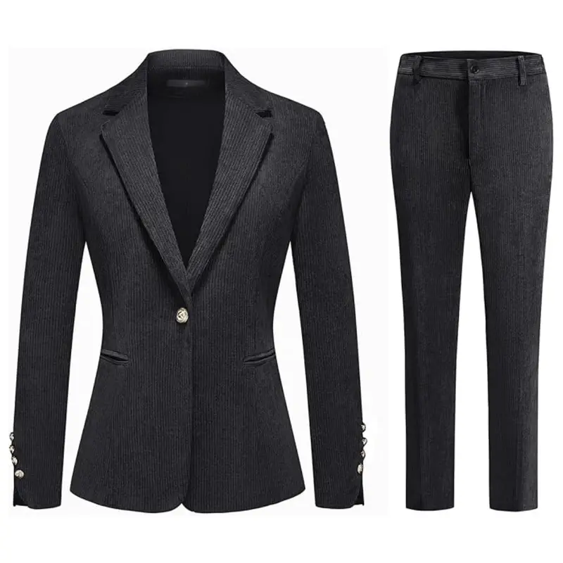 Women's 2 Piece Corduroy Professional Business Suit Set (Various) 1