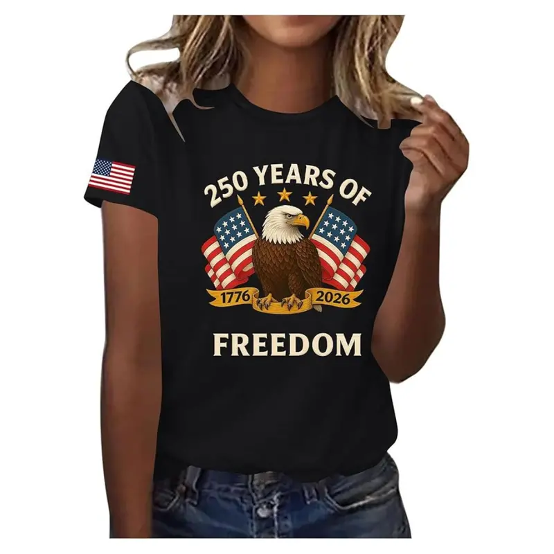 Women's 250 Anniversary Usa Falg T-Shirt (Various) 1