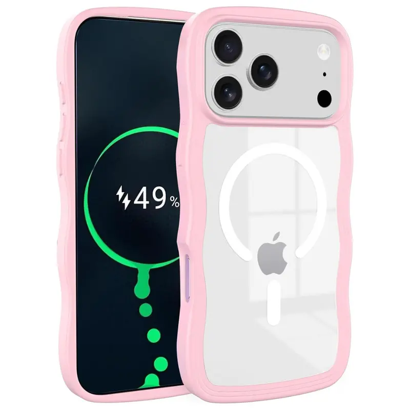 Women's Clear Wavy Translucent Magnetic Slim Iphone 17 Air Case 1