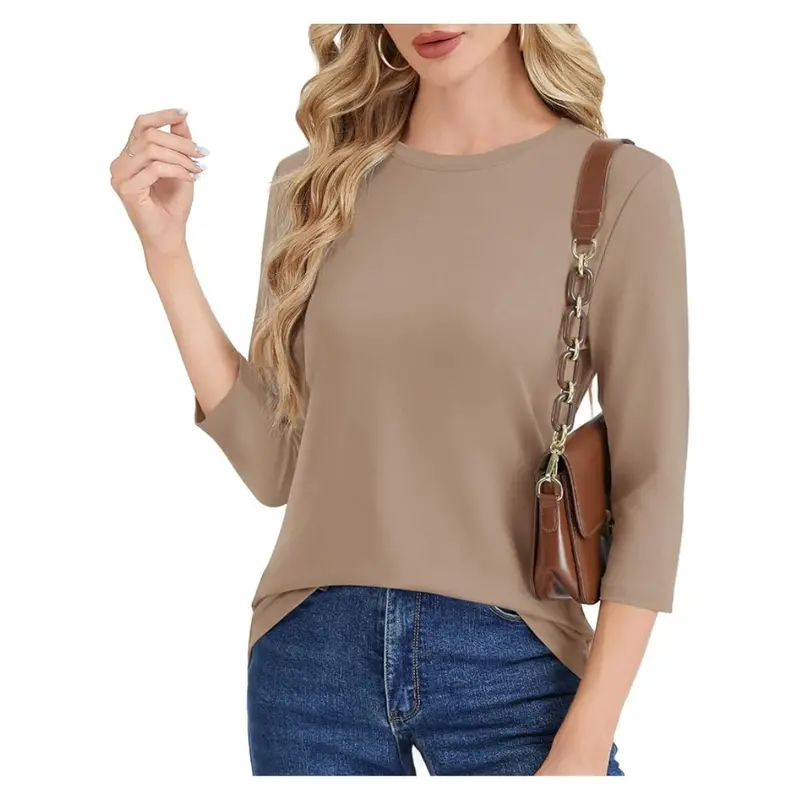 Women's Crew Neck Casual 3/4 Sleeve T-Shirt (Various) 1