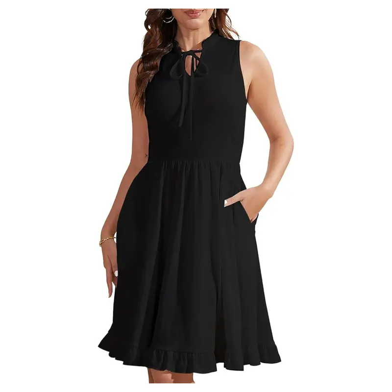 Women's Crewneck Sleeveless Tank Dress (Various) 1