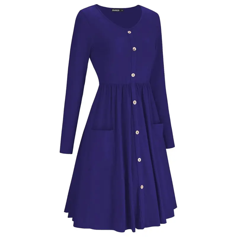 Women's Fall Long Sleeve Midi Dresses 1