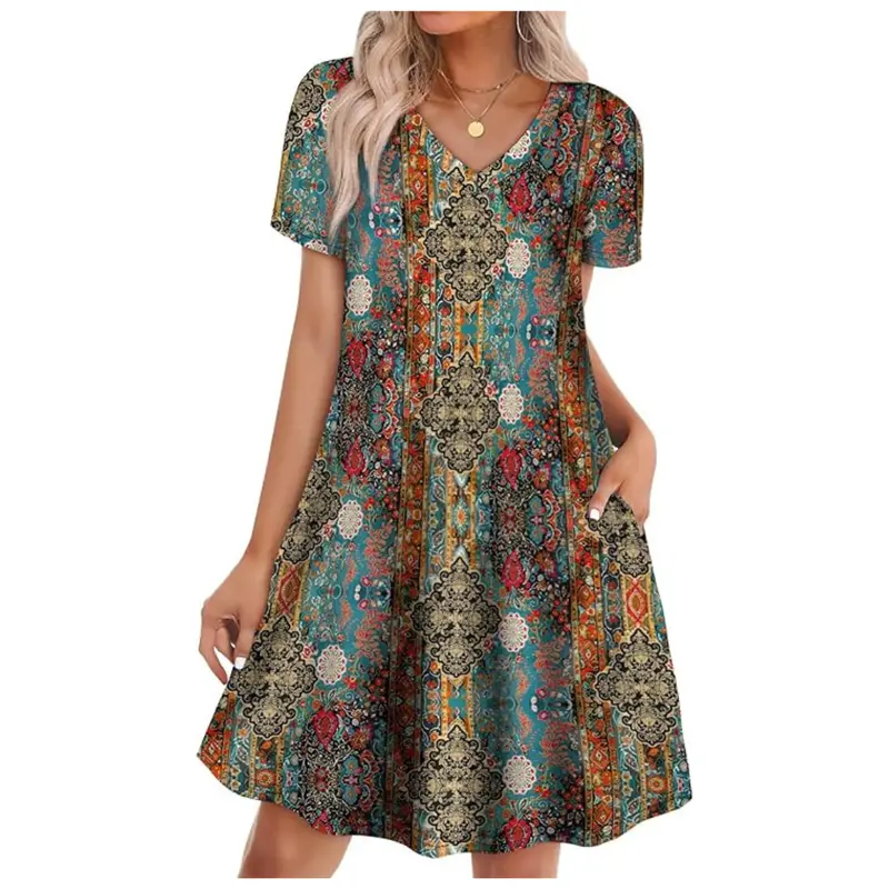 Women's Fashion Boho Flowy Sundress 1