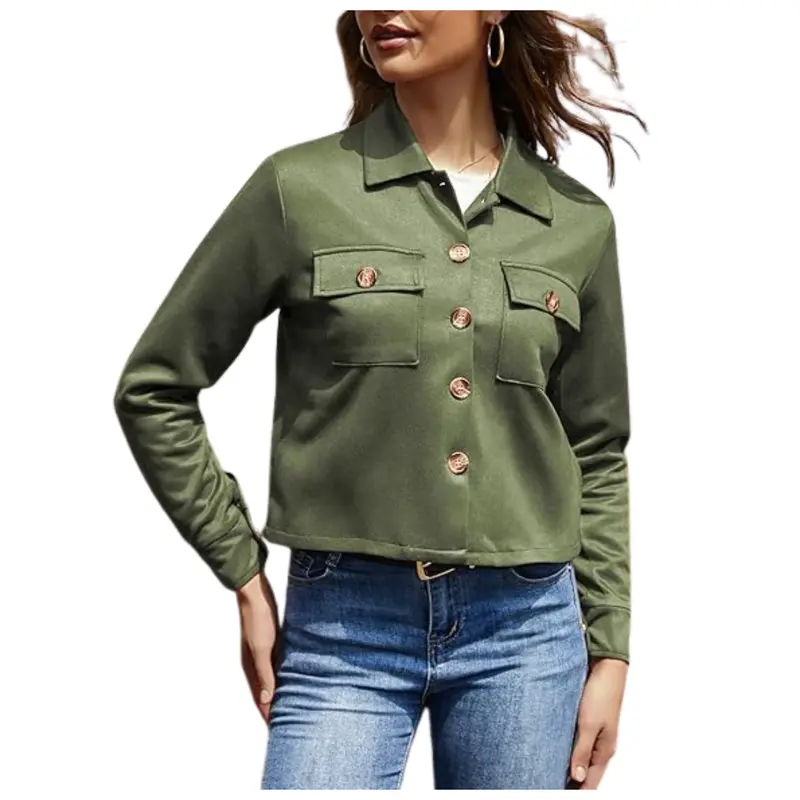 Women's Faux Suede Cropped Jacket (2 Colors) 1