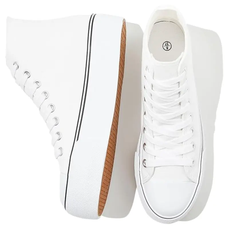 Women's High Top Canvas Platform Sneakers 1