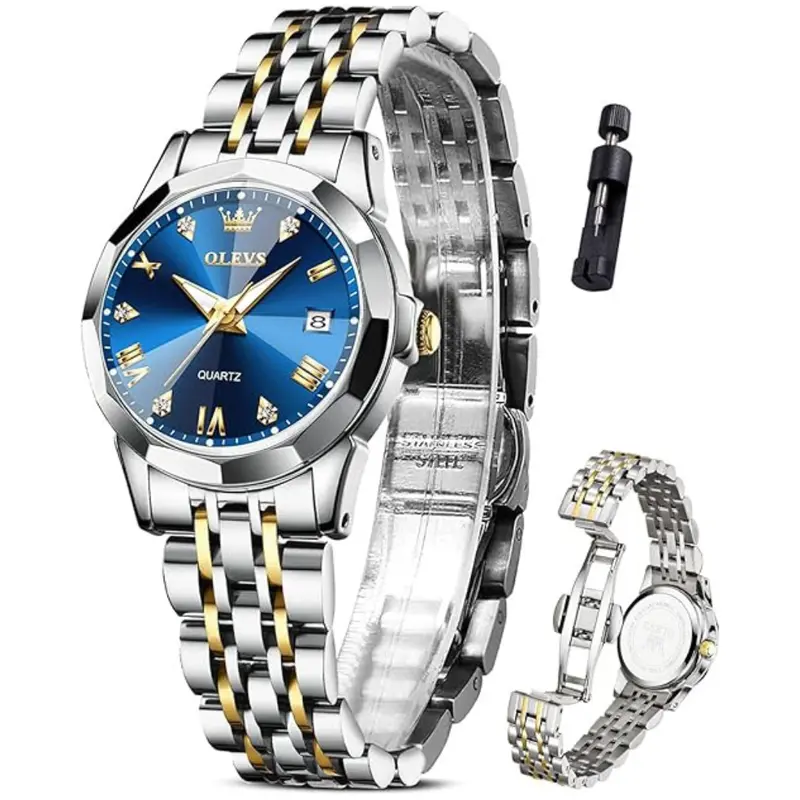 Women's Luxury Stainless Steel Analog Quartz Small Wrist Watch (Various) 1