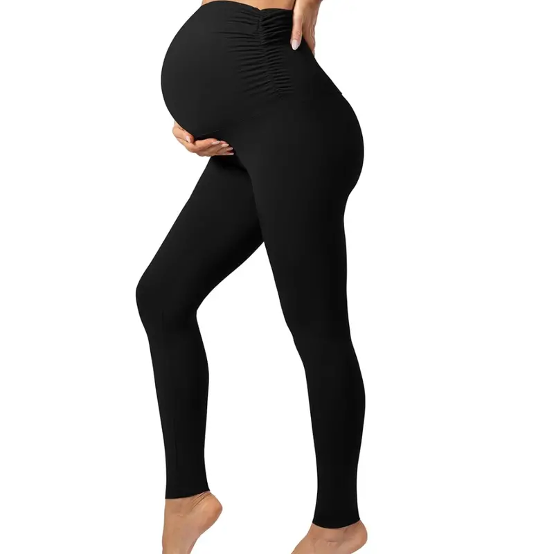 Womens Maternity Over-Belly Yoga Leggings (3 Colors) 1