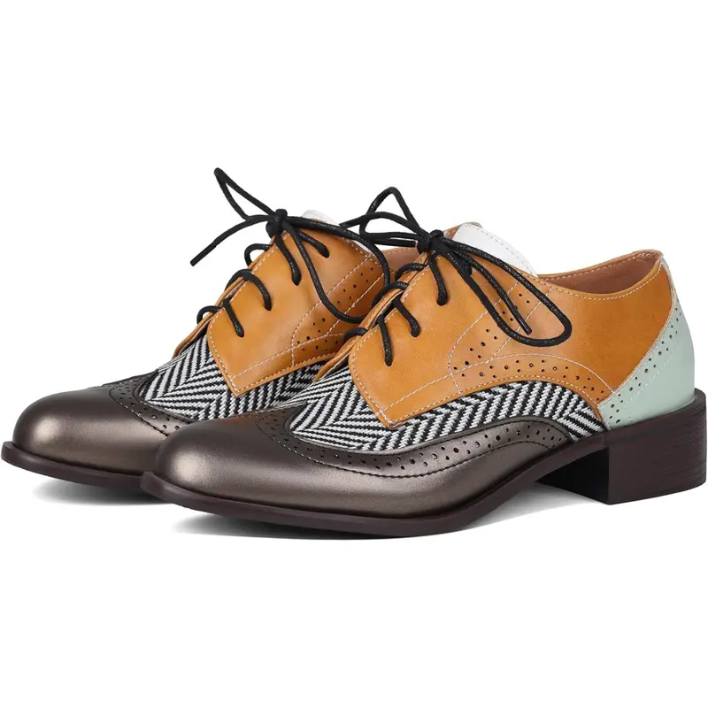 Women's Oxford Brogue Lace-Up Dress Shoes 1