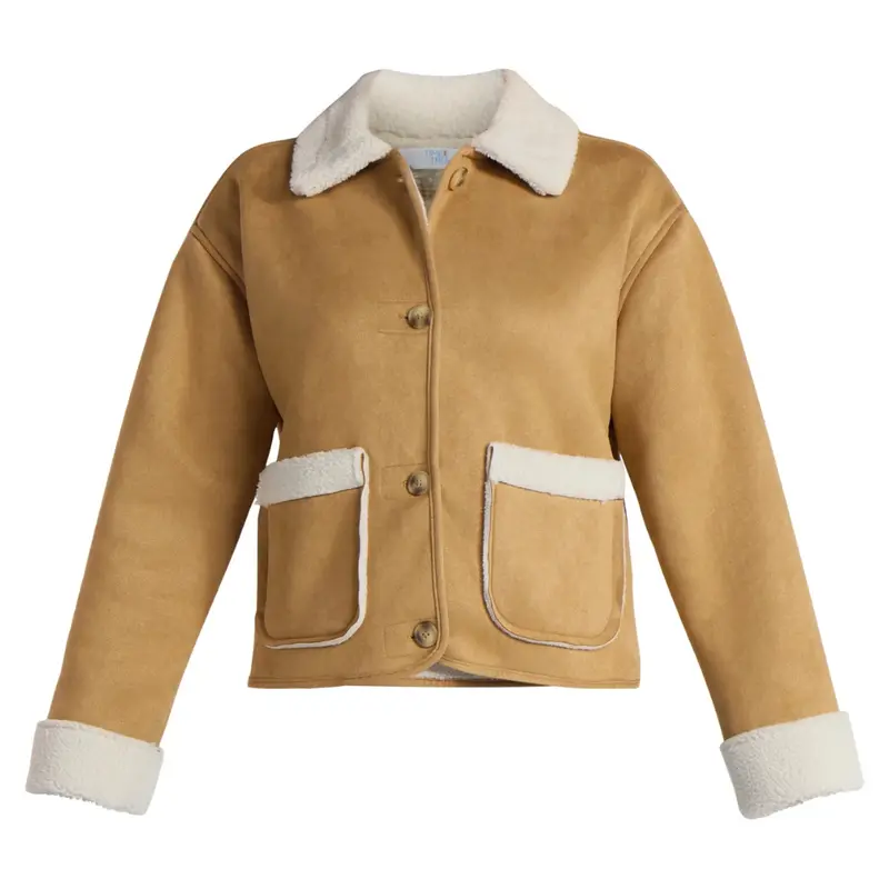 Women's Plus Bonded Faux Shearling Jacket 1