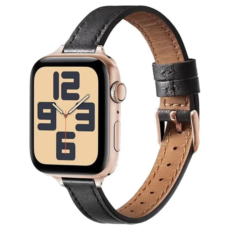 Womens Slim Apple Watch Leather Band With Metal Buckle (38, 40, 41, 42Mm) 1