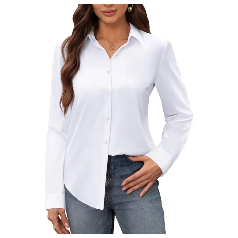 Women's Stain Shield Wrinkle Free Long Sleeve Dress Shirts 1