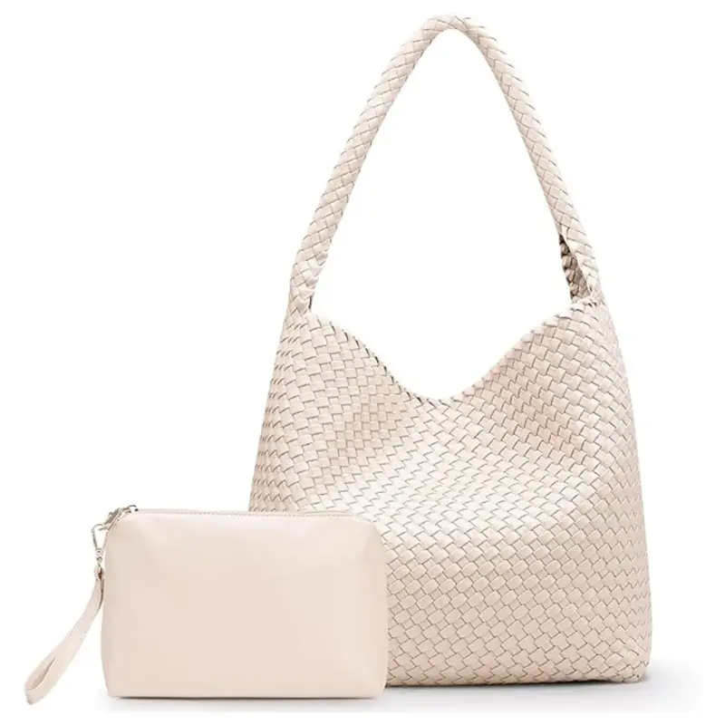 Women's Woven Large Fashion Shoulder Tote Bag With Purse 1
