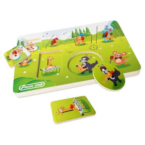 Wooden Sound Puzzles With 6 Farm Animals & Beethoven Music 1
