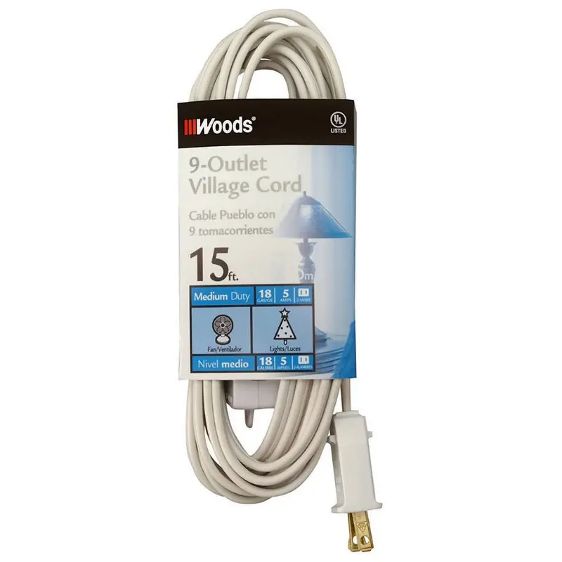 Woods 9-Outlet 15-Foot Extension Cord With Switch 1