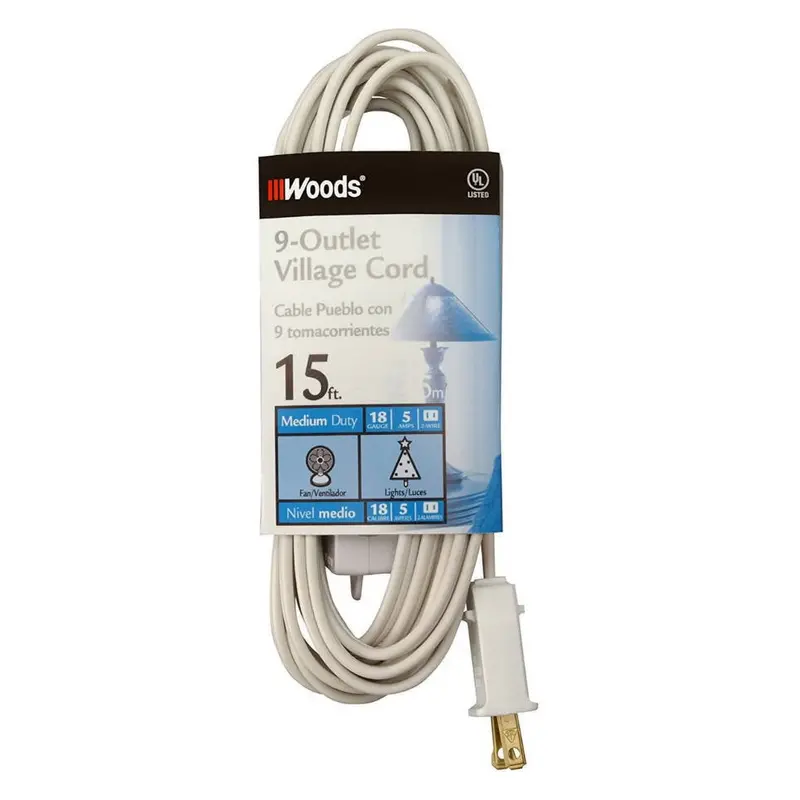 Woods 9-Outlet 15-Foot Extension Cord With Switch 1