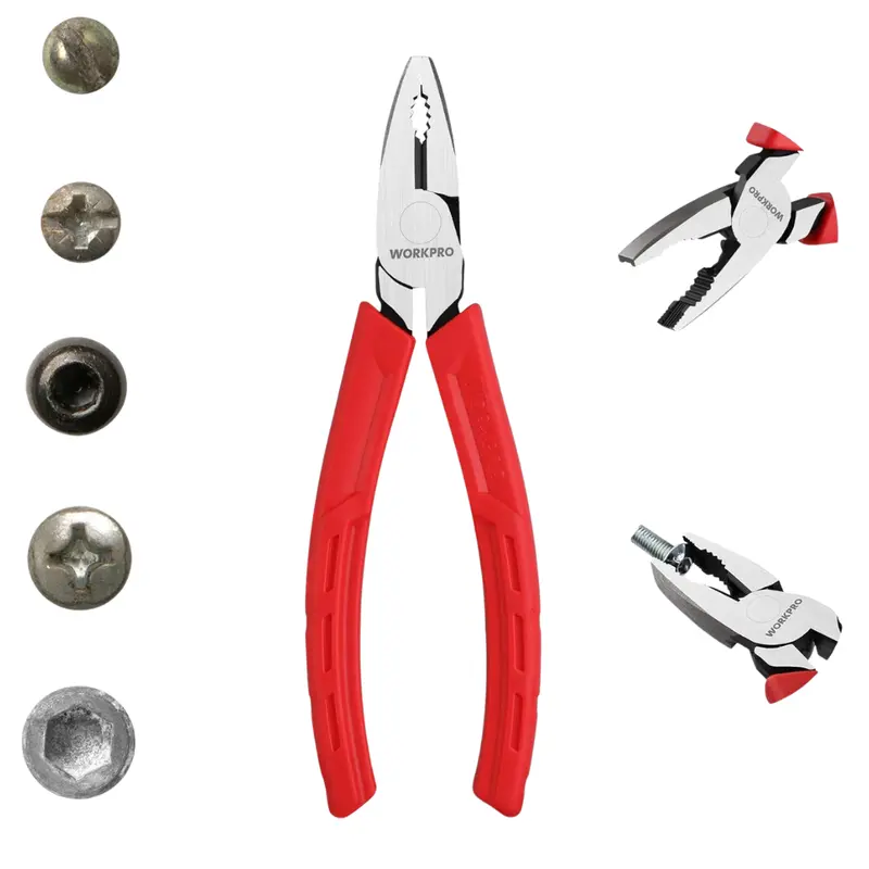 Workpro 6.5" Linesman S Screw Extractor Pliers W/ Unique Non-Slip Jaws 1