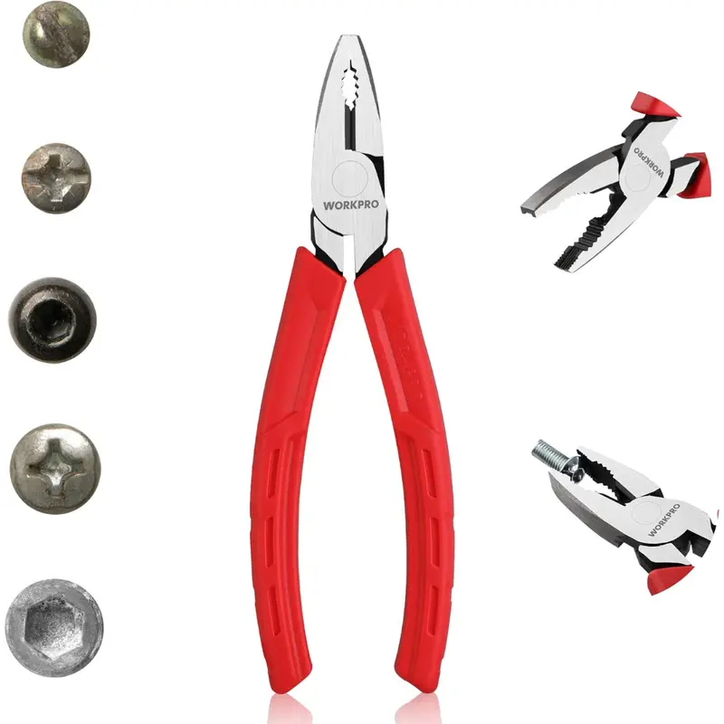 Workpro 6.5" Linesman S Screw Extractor Pliers W/Unique Non-Slip Jaws 1