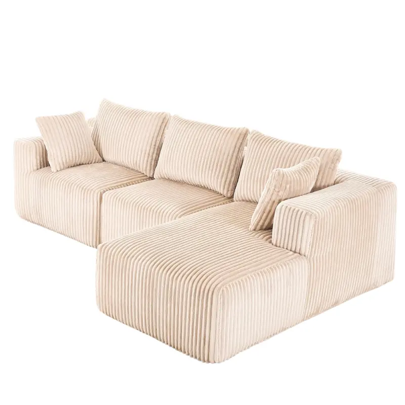 Worthfurni Cloud Modular Sofa Couch With L-Shape Chaise 1