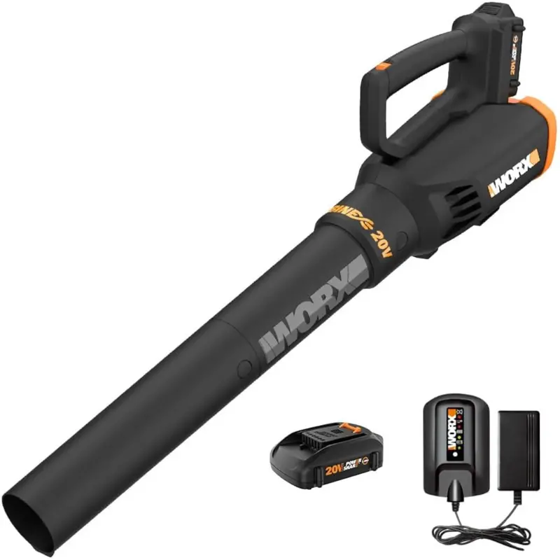 Worx 20V 360 Cfm 75 Mph Cordless Turbine Leaf Blower W/ Battery & Charger 1