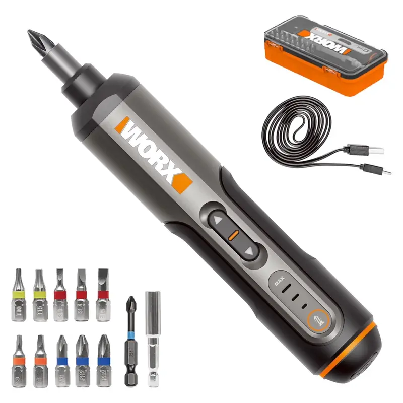 Worx Wx240l 4V 3-Speed 1/4" Cordless Electric Screwdriver W/ Storage Box 1