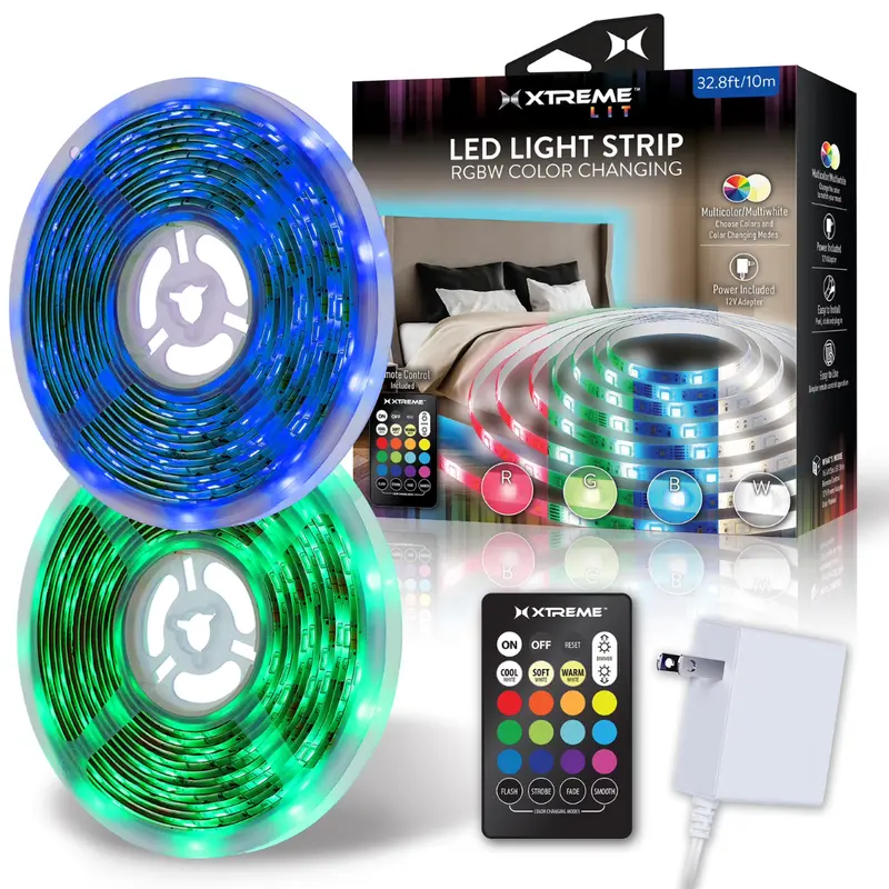 Xtreme 32.8Ft Lit Rgbw Color-Changing Indoor Led Light Strip 1