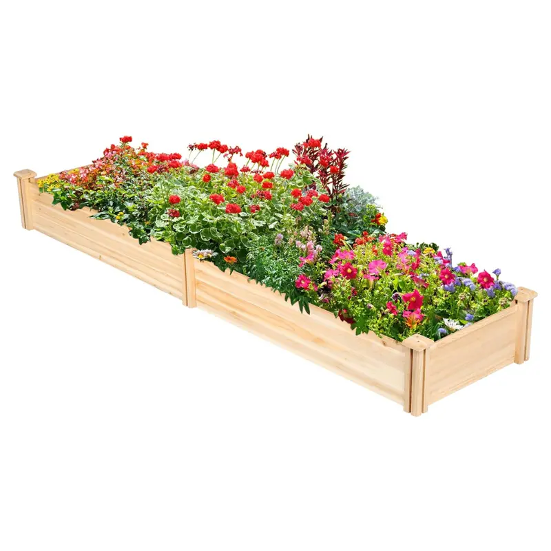 Yaheetech 8Ft X 2Ft Wooden Horticulture Raised Garden Bed 1