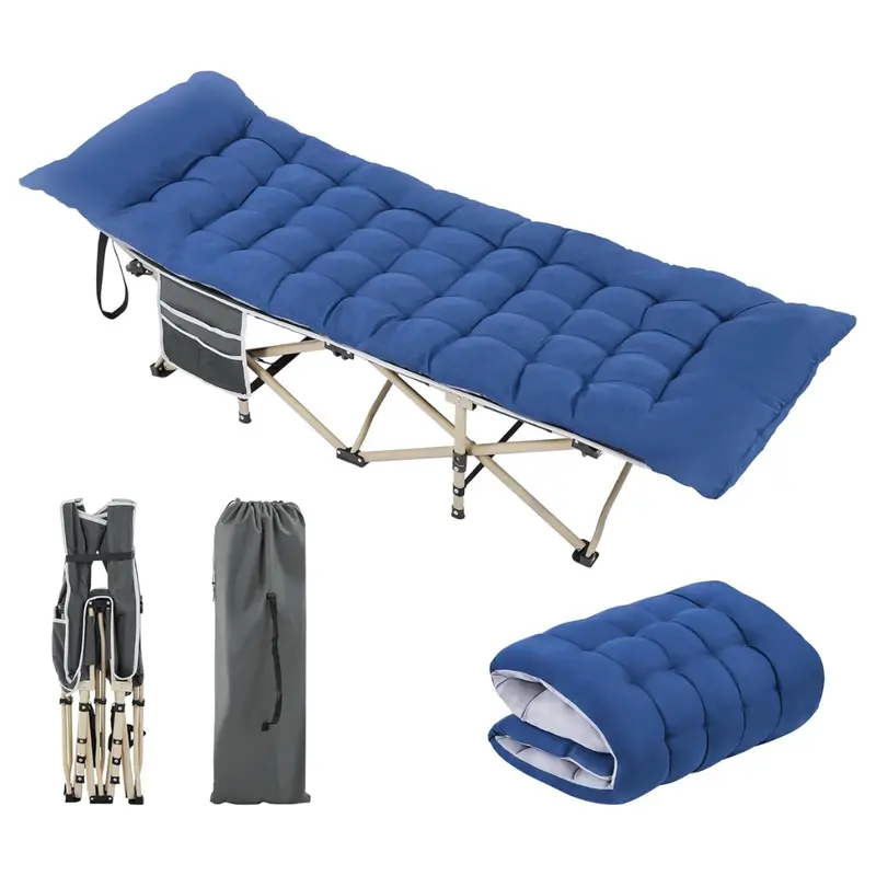 Yaheetech Folding Camping Cot W/ 3" Thick Mat And 330Lb Capacity 1