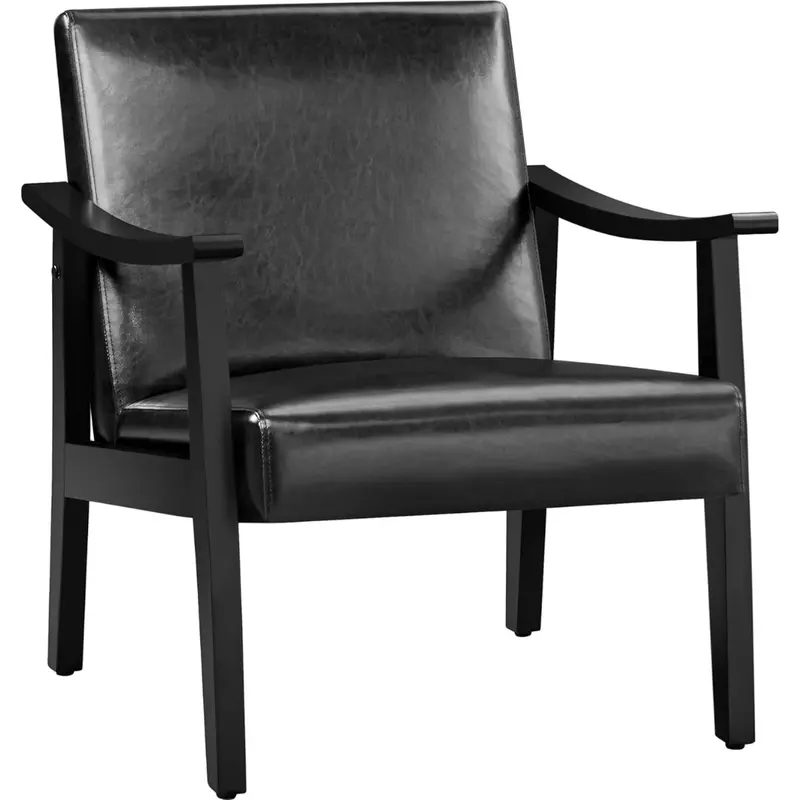 Yaheetech Pu Leather Mid-Century Accent Chair 1