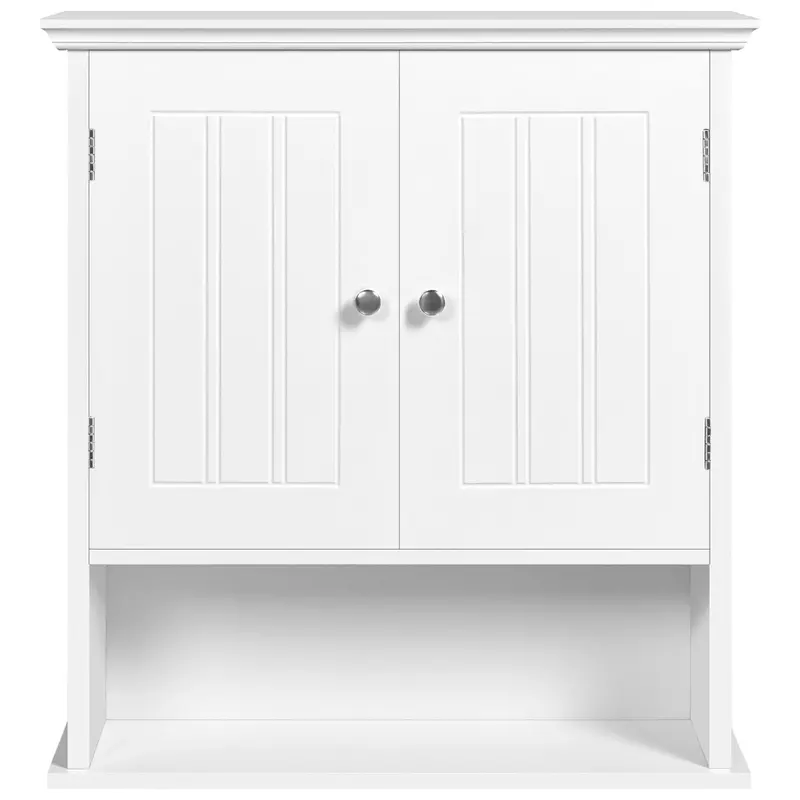Yaheetech Wall Cabinet With 2 Doors And Open Compartment 1