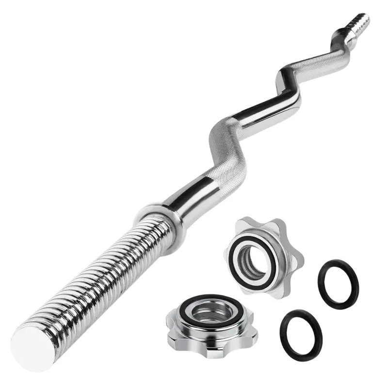 Yes4all 60" Standard Straight Barbell / 47" Ez Curl Bar 1