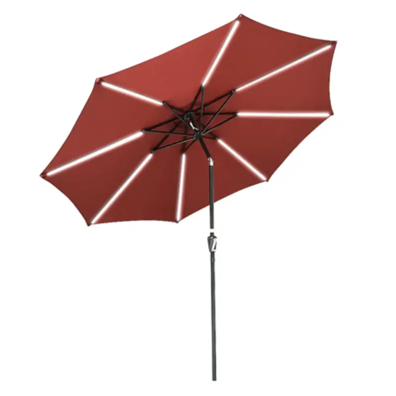 Yescom 9Ft Solar Led Patio Umbrella With Crank 1