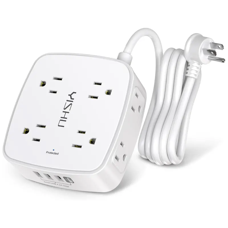 Yishu 6-Ft 8-Outlets & 4-Usb Ports Surge Protector Power Strip 1