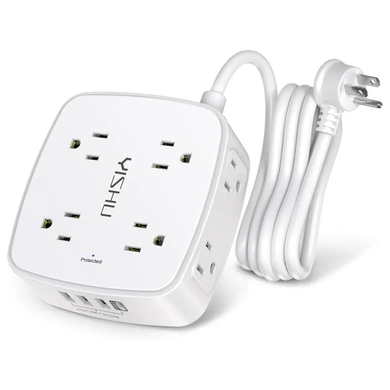 Yishu 6-Ft 8-Outlets & 4-Usb Ports Surge Protector Power Strip 1