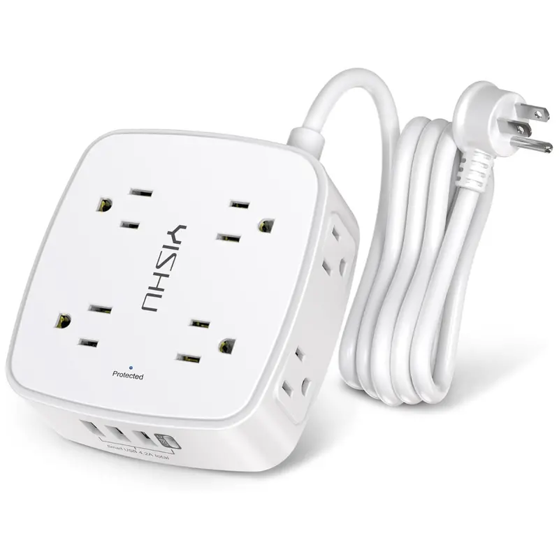 Yishu 6-Ft 8-Outlets & 4-Usb Ports Surge Protector Power Strip 1