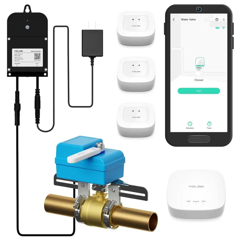 Yolink Diy Automatic Water Leak Detection & Shut-Off Starter Kit 1