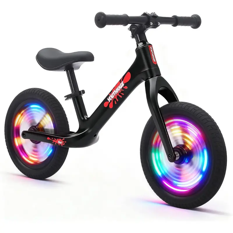 Youthkkee Colorful Lighting 12" No Pedal Toddler Balance Bike 1