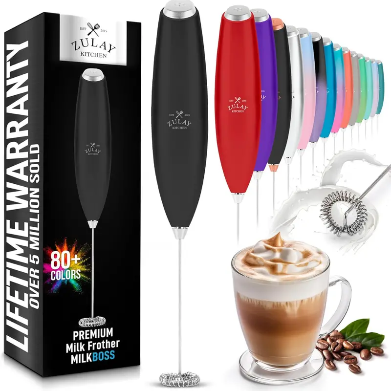 Zulay Kitchen Handheld Electric Milk Frother 1