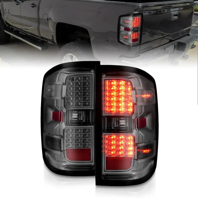 Anzo Usa 311426 Led Tail Light Pair – Smoke Lens, Chrome Housing With Integrated Light Bar 1