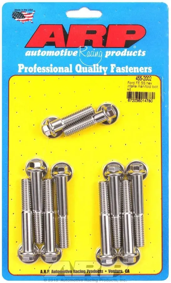 Arp 455-2002 Stainless Steel Intake Bolt Kit For Big-Block Ford Engines – 6-Point Head 1