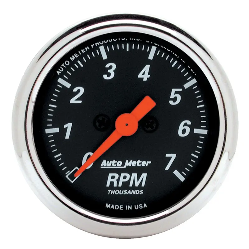 Autometer 1477 Designer Black 2-1/16" In-Dash Tachometer – 7,000 Rpm Range 1