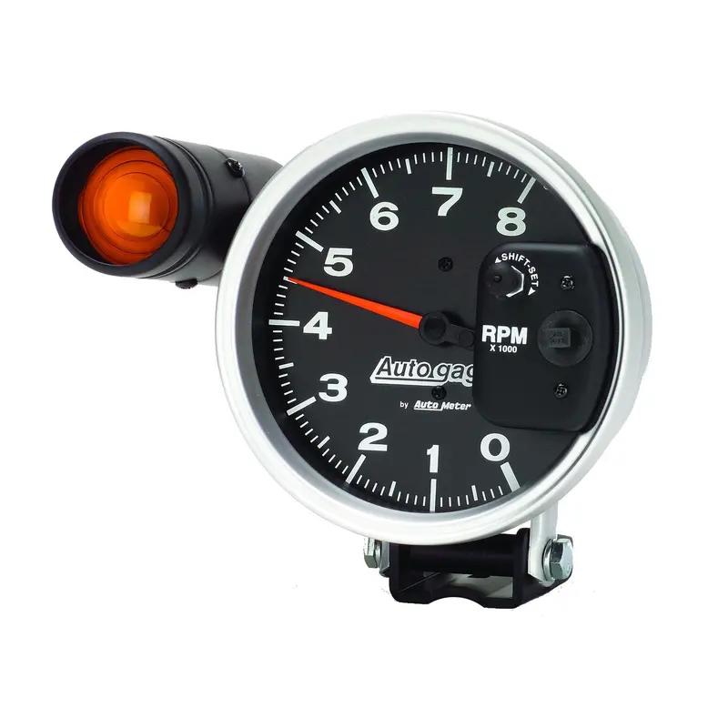 Autometer 233905 5-Inch Black Tachometer With Shift Light – Pedestal Mount 1
