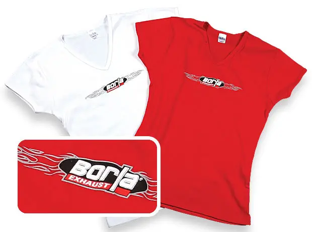 Borla 21311 Women’S Red Wireframe V-Neck T-Shirt – Large Size 1
