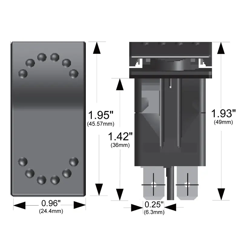 Bulldog Winch 20285 Momentary Rocker Switch – 4-Pin Black Control Panel 1